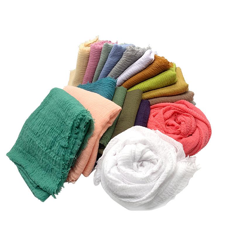 Women Cotton Scarf New Summer Girls Solid Color Sunscreen Thin Scarves Soft Shawl Foulard Viscose Spring Lady Wrap Shawls