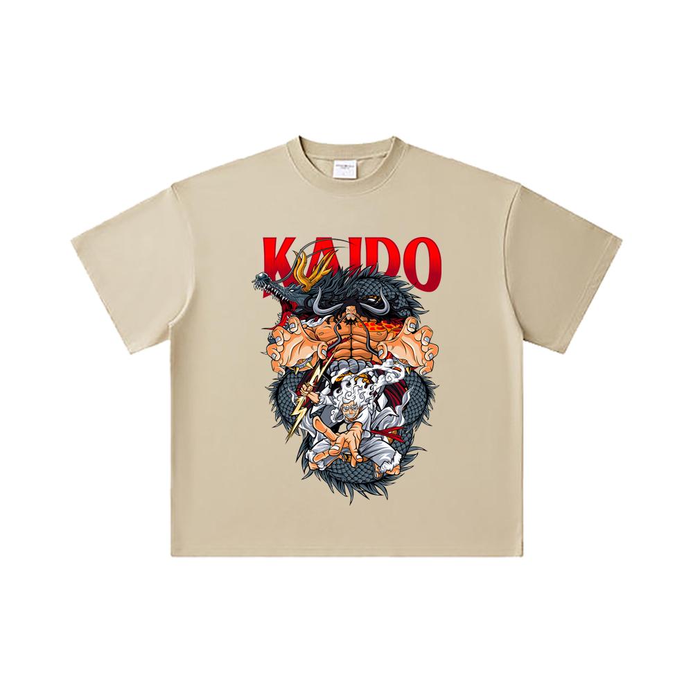 260 GSM Double Yarn 32 Count 100% Cotton One Piece V29 Kaido Print Unisex Heavy Cotton T Shirt