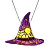 Halloween Witch Hat Hanging Decoration Stained Glass 2D Flat Acrylic