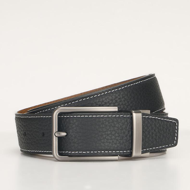 

Ремни для мужской натуральной коровьей кожи головной кожи Высококачественный ремень Деловой повседневный ремень с пряжкой-булавкой 110-130cm