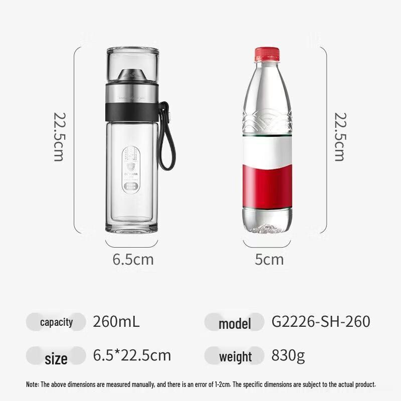 FUGUANG Antibacterial Double-Layer Glass Tea Infuser Bottle