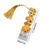Tassel Pendant Reading Book Clip Sunflower Oil Painting Bookmarks  School Office Supplies