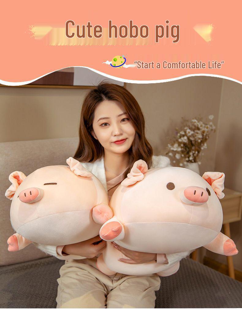 Cute Pig Plush Pillow: Washable Stuffed Toy Doll for Sleeping or Girls' Birthday Gift