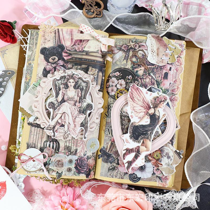 Cross-Border Pet Sticker Pack: European & American Alice Art for Junk Journals & Collages