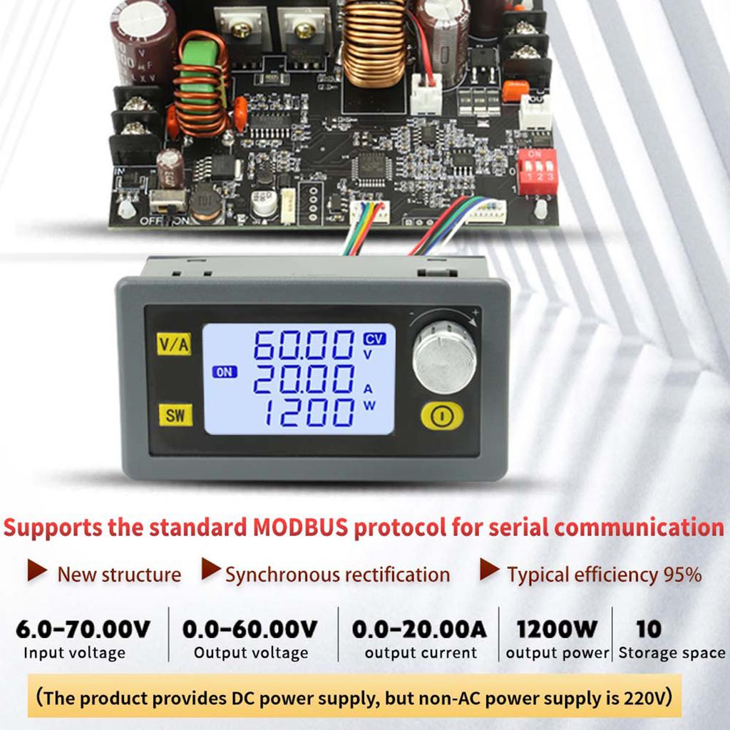 LCD Display Adjustable Direct Current Stabilized Voltage Power Supplys Constant Voltage and Constant Current 20A 1200W Step-down