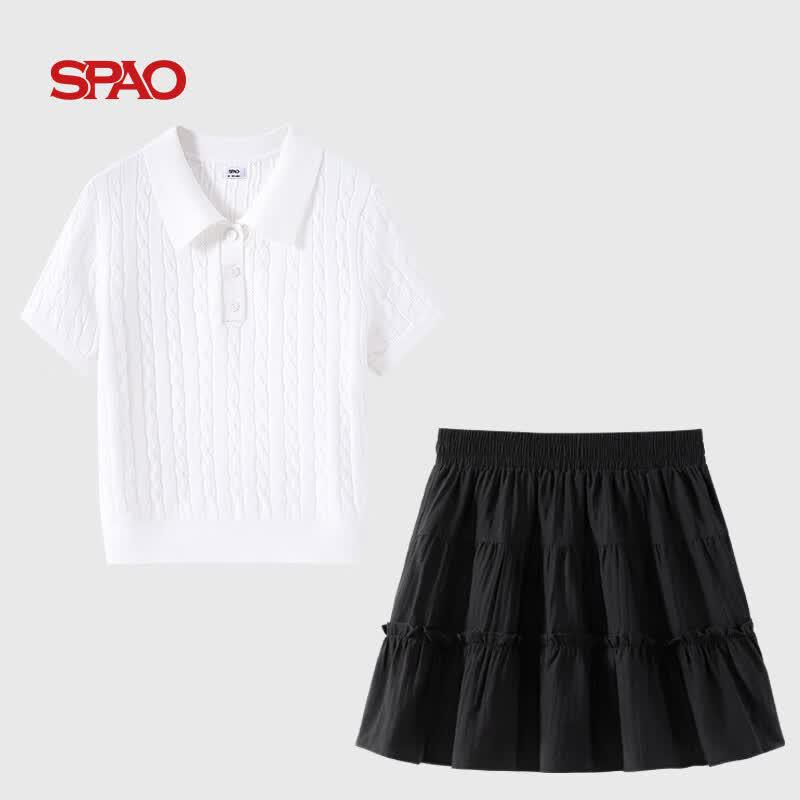 SPAOPOLO Women s College Style Two-Piece Set XL