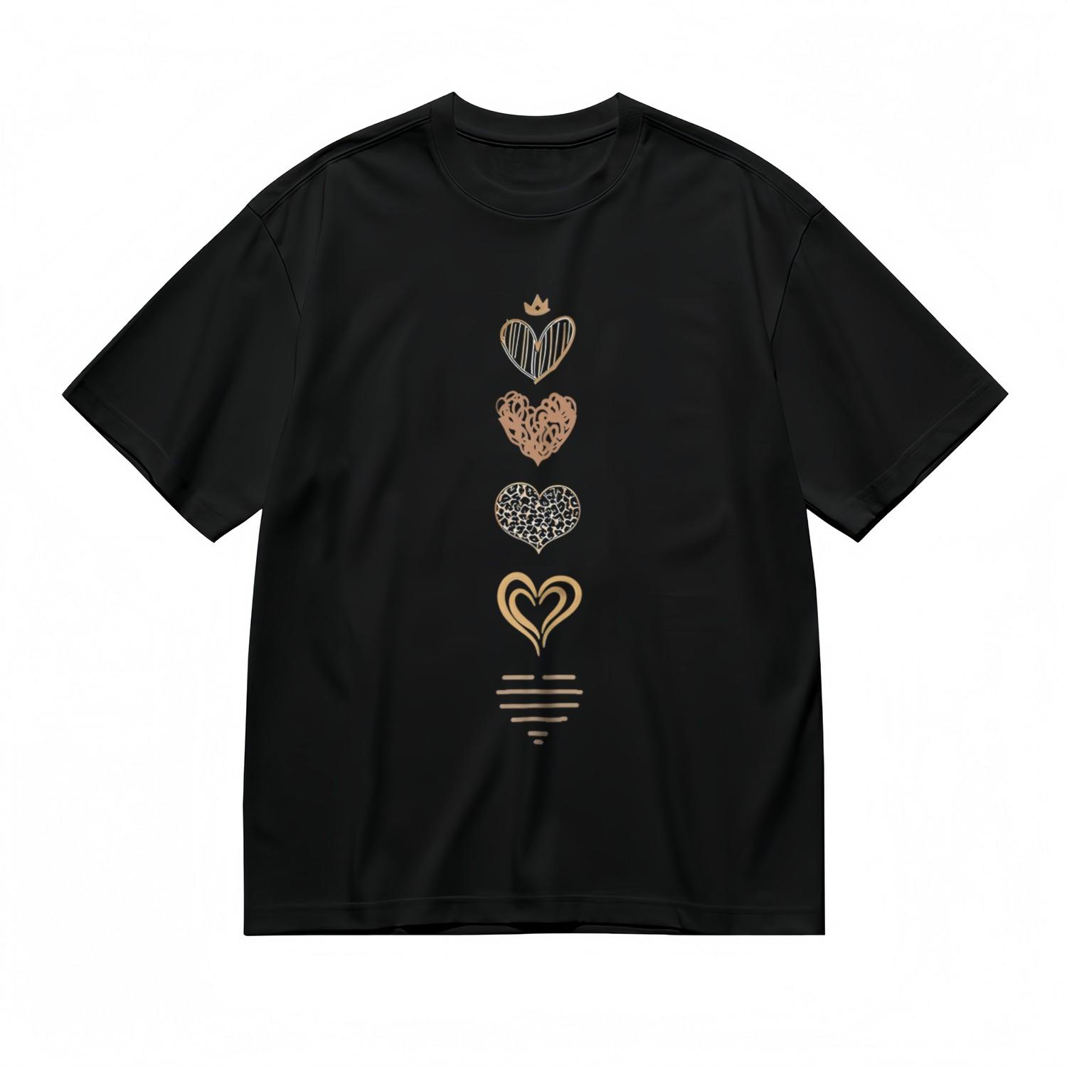 Men s Comfy Trend All Season Classic T-Shirt Mens Womens Tees Top Decorative Hearts Graphic Tee USA M