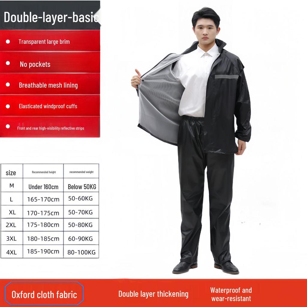 Protective Reflective Motorcycle Rain Suit - Ideal for Construction, Cycling & Riding