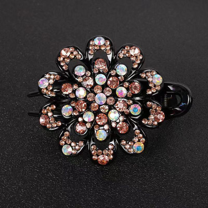 Elegant Rhinestone Duckbill Hairpin for Women - Stylish Back-of-Head Accessory for Moms and Trendsetters