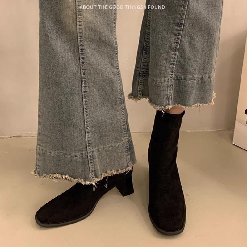 Fashion Female Short Shoes British Style Plain Office Booties Fashion 2025 High Quality Comfortable and Elegant Hot Women's Ankle Boots