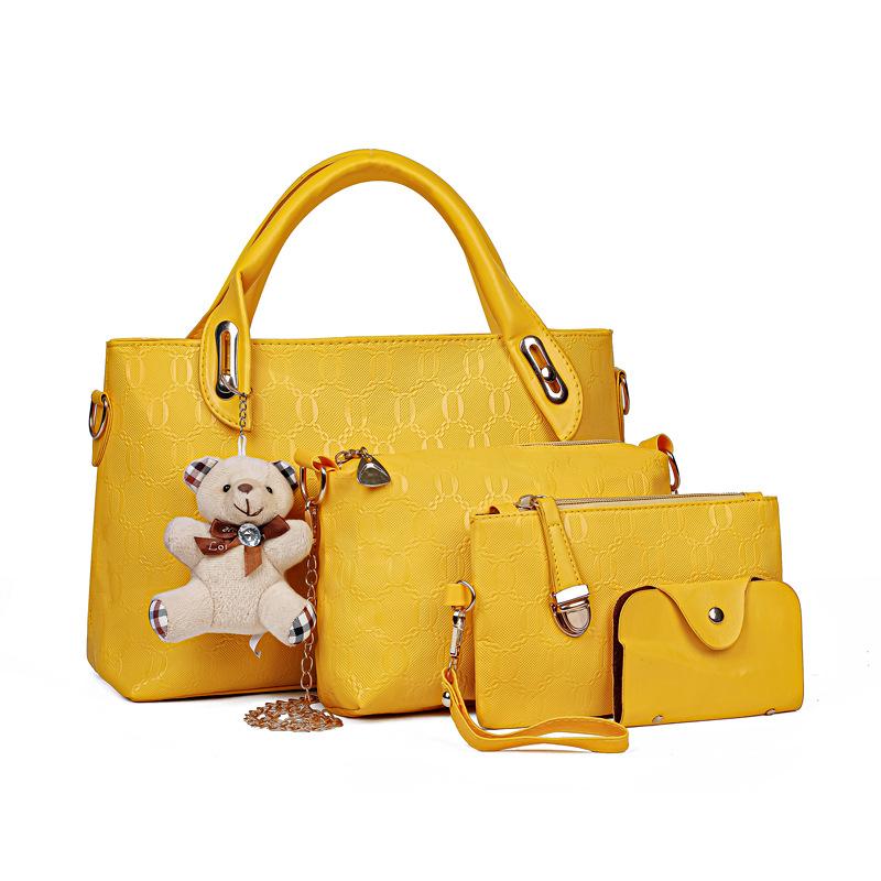 

omen s bag new fashion casual bear four-piece set mother and child bag shoulder crossbody portable women s bag жёлтый
