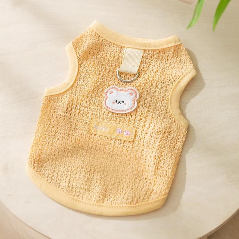 Spring and Summer Breathable Bear Patch Pet Clothing Two-legged Vest Than Bear Cat Can Pull Summer Dog Clothes