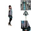 Nádherný Cosplay Kostým Paruka Top Šaty Kravata Kompletní Oblečení Hatsune Miku Vocaloid