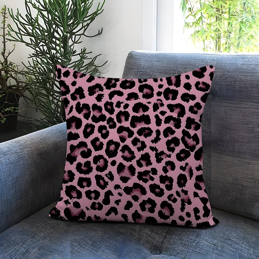 Leopard print pattern Cushion Cover Comfortable Reversible Pillow Cover Ideal for Car Sofa Bedroom Beyond