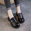 Platform single shoes women's summer new versatile thick heel one pedal casual small leather shoes