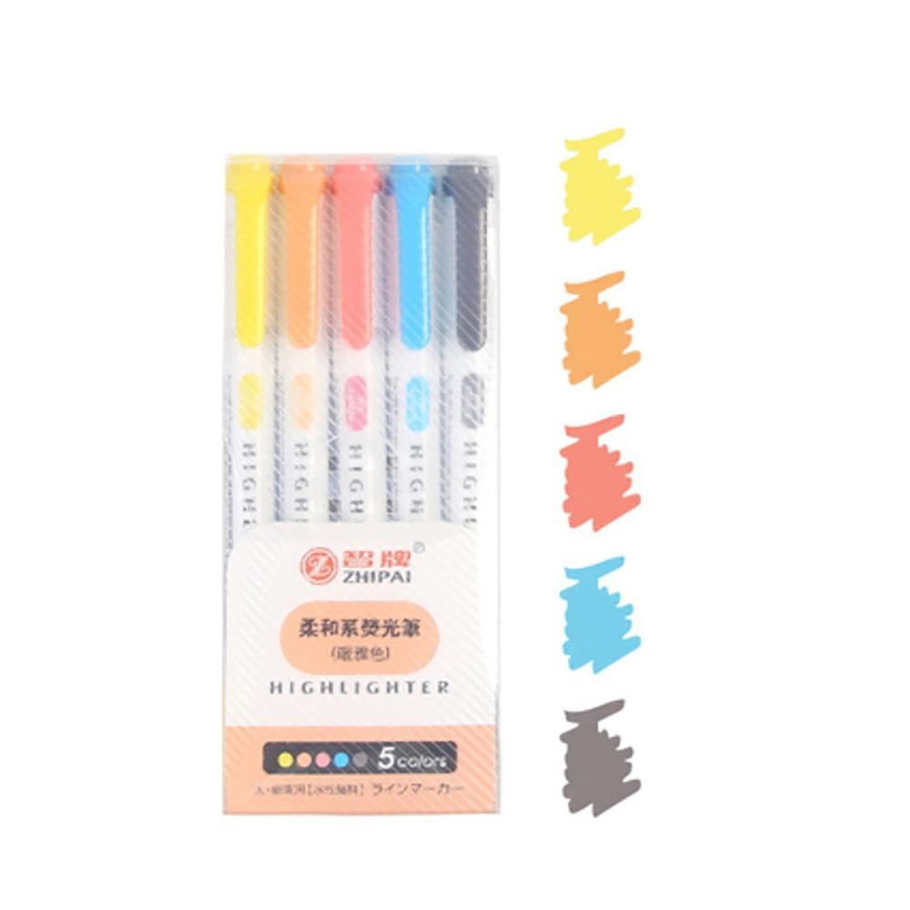 5/25pcs/set Double Headed Highlighter Pen Set Art Marker Student Stationery Fluorescent Pen Fluorescent Drawing Markers