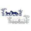 Two Horses On The Hill Design Style Metal Cutting Dies DIY Scrapbooking Embossing Stencil Paper Craft Album Template
