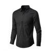 Men's Slim Fit Long Sleeve White Shirt - Iron-Free, Formal Korean Style