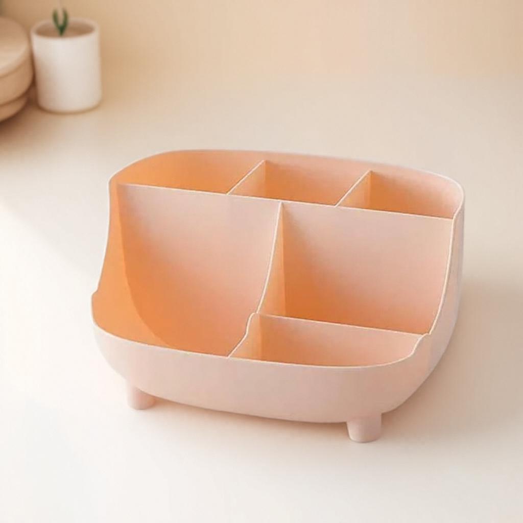 Creative Large Capacity 6 Cell Desktop Pen Organizer Multi Functional School Office Storage Box