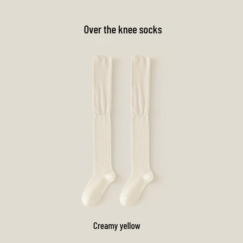 

Женские хлопковые носки выше колена - Весна и Осень, Утягивающие чулки до бедра с наколенниками, Идеальны с ботинками One Size