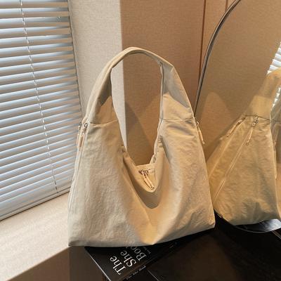2025 Canvas Tote Bag New Large Capacity Trend Lazy Style Casual Armpit Bag Simple Bag