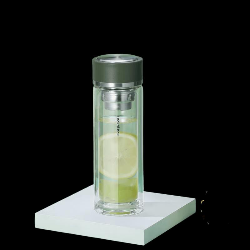 LockLock Double-Layer Insulated Tea Infuser Glass Bottle