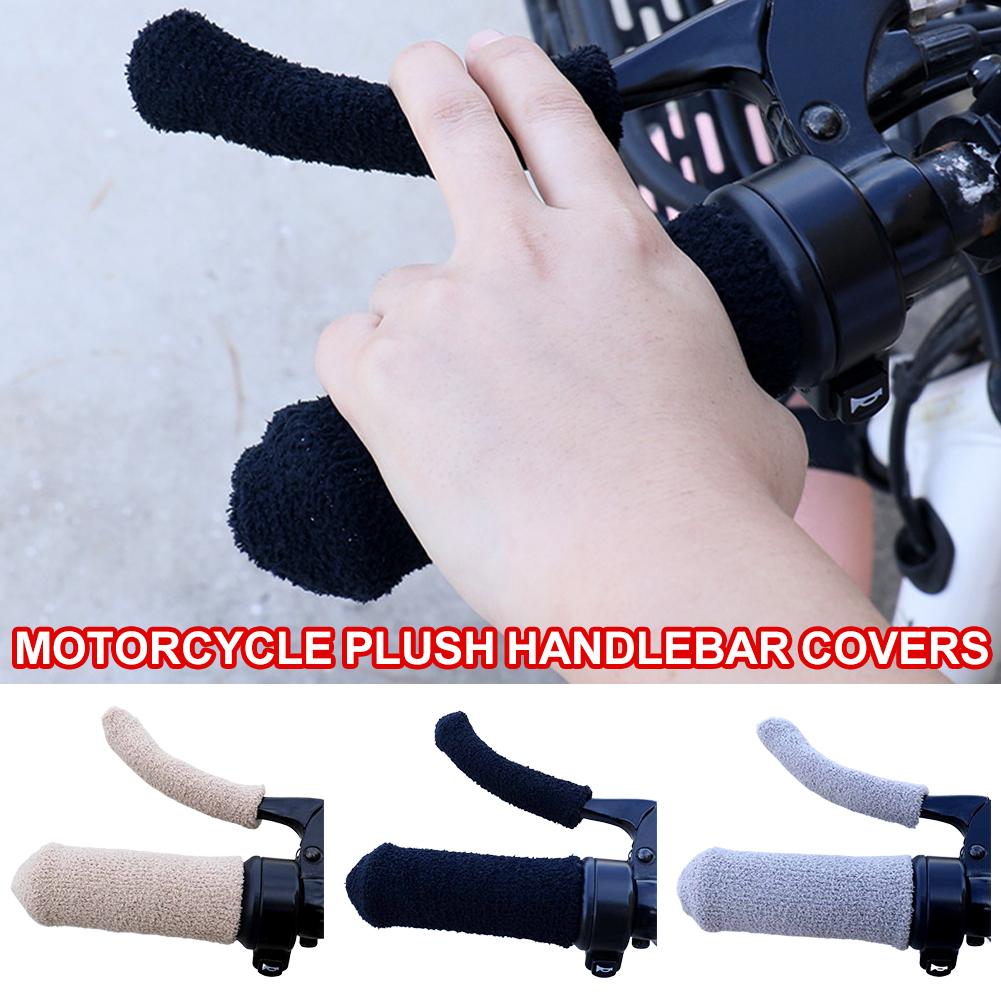 Simulated Plush Grip Glove Motorcycle Handle Cover For Winter Thick Warm Handle Gloves Covers Universal Scooters Hand Warme R9P5