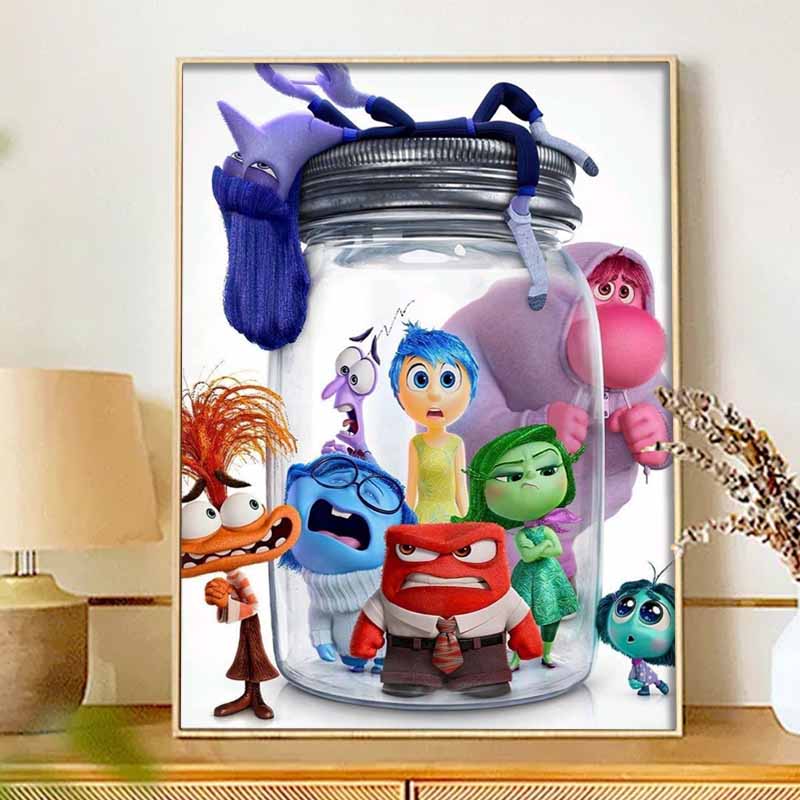 Disney Diamond Art Painting Kit Inside Out Diamond Mosaic Pictures, Wall Art Crafts, Home Decor