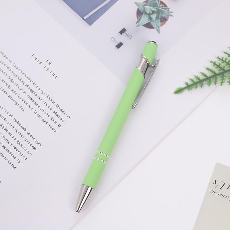 Spot Metal Ballpoint Pen with Aluminum Barrel and Capacitive Touch Tip – Customizable Logo Gift Pen