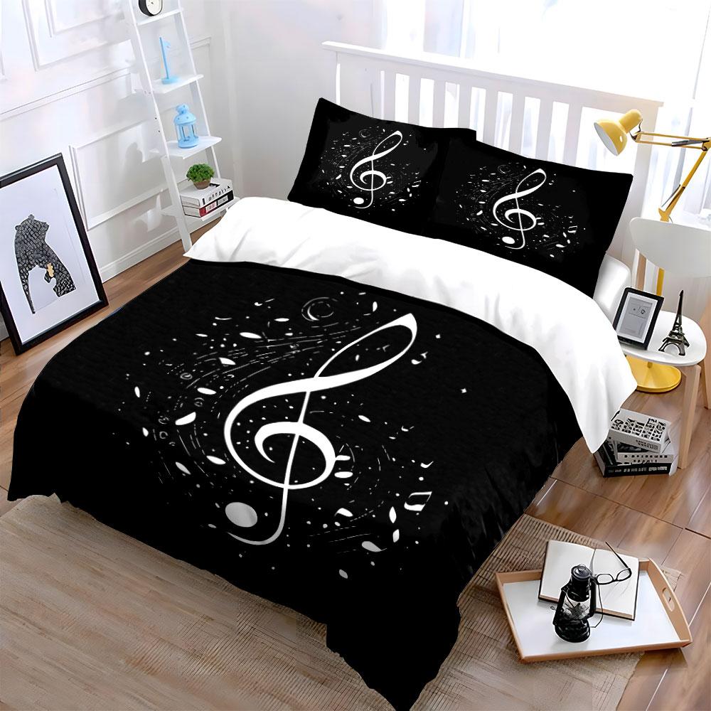 "Elegant Musical Design Three-Piece Set" Kid's and Adults' Bedroom Decor, Exquisite Three-piece Bedding Set Gift