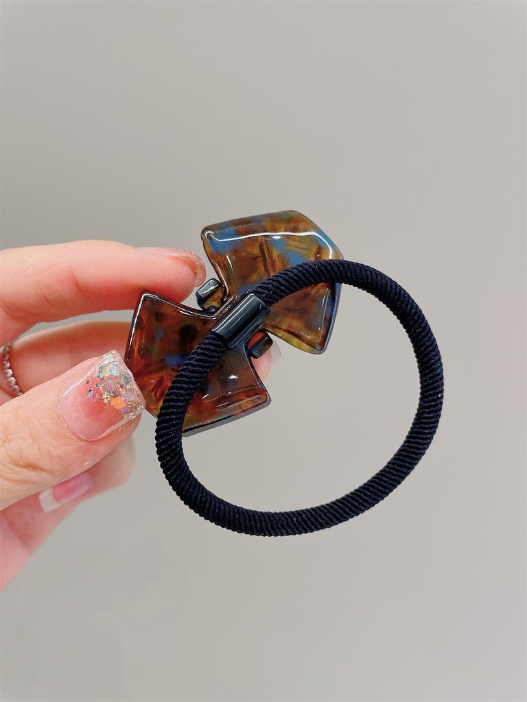 1 acetic acid headband big bow acetic acid head rope new gradient ponytail leather band high elastic fashion hair rope tide