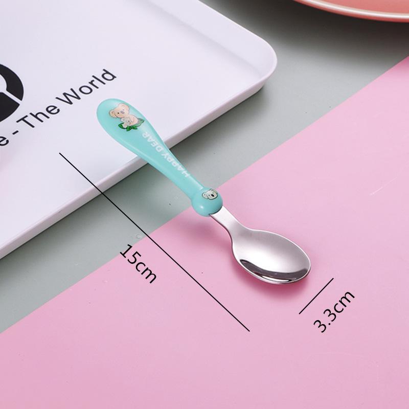 Baby Spoon Fork Gadgets Children Utensil Creative Cartoon Set 304 Stainless Steel Toddler Dinnerware Infant Feeding Portable