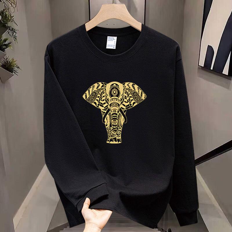 American Trendy Brand Threaded Cuffs Long-Sleeved Pure Cotton Men'S Bottoming Shirt T-Shirt Trendy Autumn And Winter Men'S And Women'S Tops