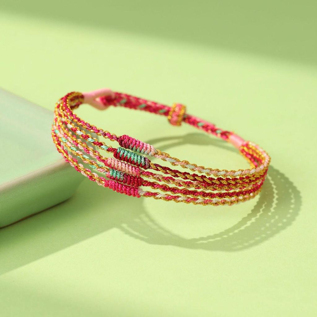 Ethnic Style Hand-Woven Five-Color Thread Bracelet for Adults & Children - Dragon Boat Festival Gift