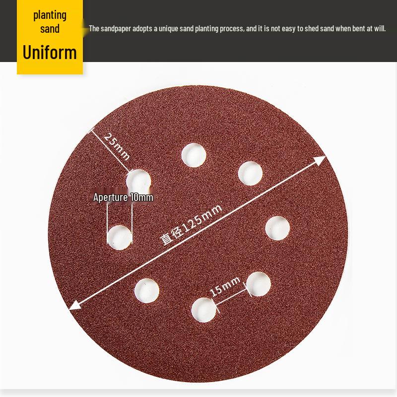 5-inch 8-Hole Red Sandpaper 125MM for Wood Sanding