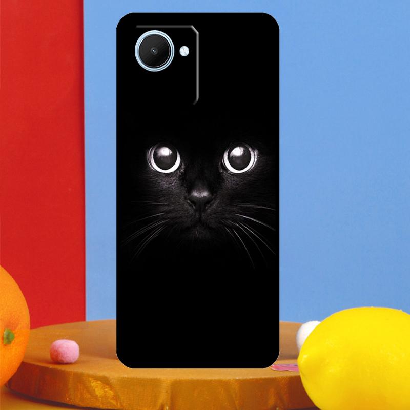 Black Cat Staring Eyes For Realme GT5 GT Neo 6 9 10 11 12 Pro Plus C21Y C25s C30 C31 C33 C35 C51 C53 C55 C67 Case