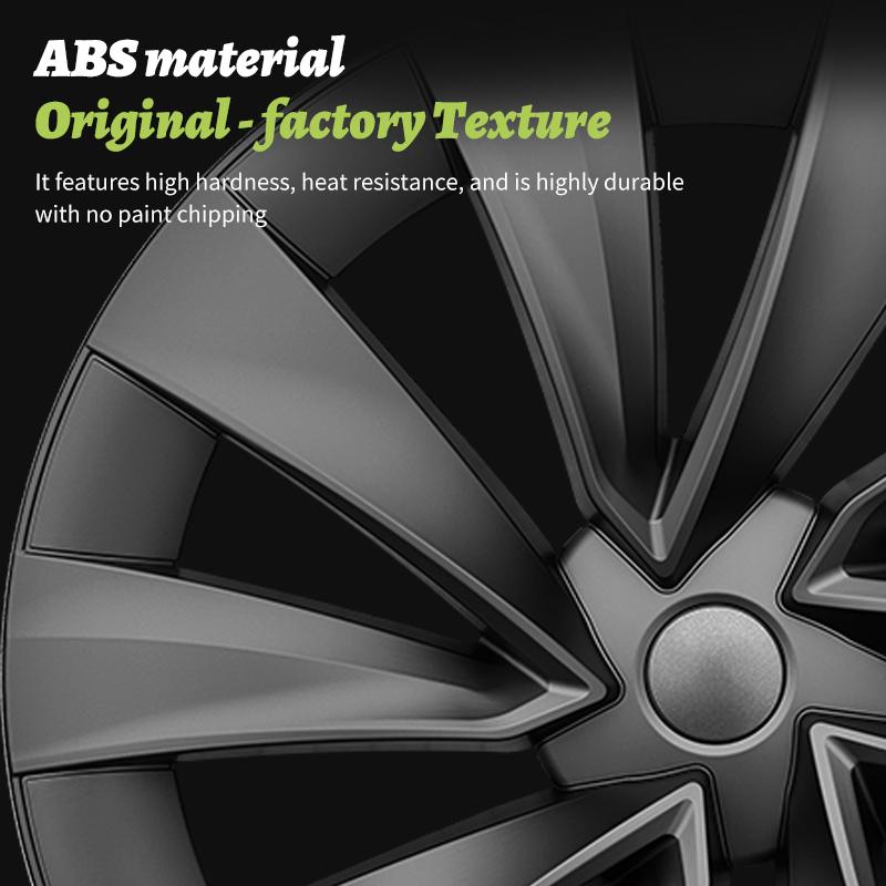 4PCS for New Model Y 2025-2026 Juniper 20 Inch 4PCS Turbine Style Black Hubcap Rim Cover Hub Cap Wheel Cap for Tesla