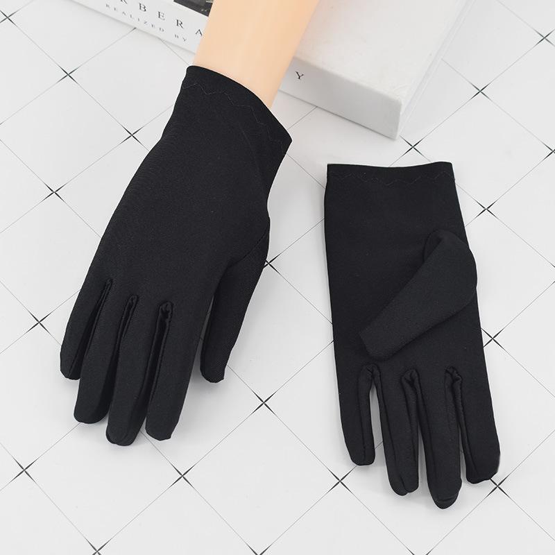 Elastane gloves thin men's and women's gloves driving elastic black and white etiquette dance performance elastane industrial gloves