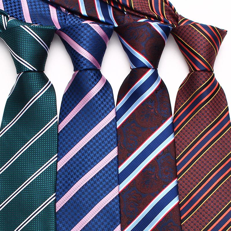Business Dress Striped Tie, Polyester Cotton Jacquard 8Cm Striped Plaid Tie Source