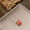 Titanium Steel H Letter Women's Necklace - Drip Glaze, High-End, Versatile Clavicle Chain, Fashionable Internet Celebrity Accessory.