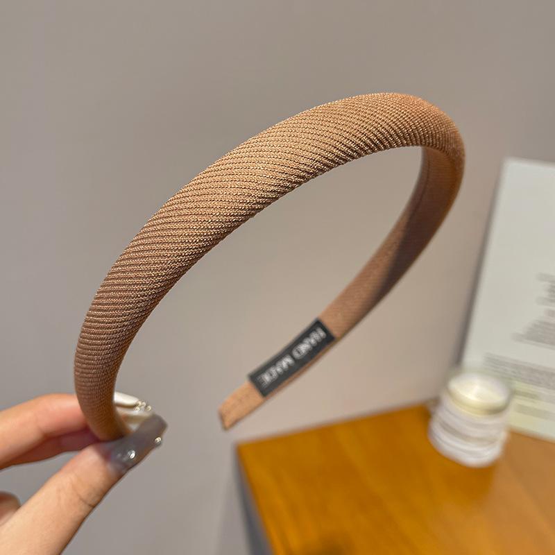 French minimalist coffee Maillard sponge hairband female Joker headband online celebrity 2025 new headband hairpin.