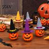 Halloween Party Atmosphere Props 2 Pcs Mini Felt Witch Hats, Cute Tiny Wizard Hat Wine Small Scene Decorations Bottle Topper for Favors, DIY