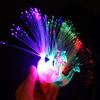 LED Peacock Finger Ring Lights Fiber Optic Lamp Change Color Intelligence Toys for Children Gift