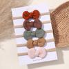 5/6Pcs Girls Solid Color Bowknot Headband For Baby Kids Grograin Ribbon Headwear Hair Bands Infant Hair Accessories