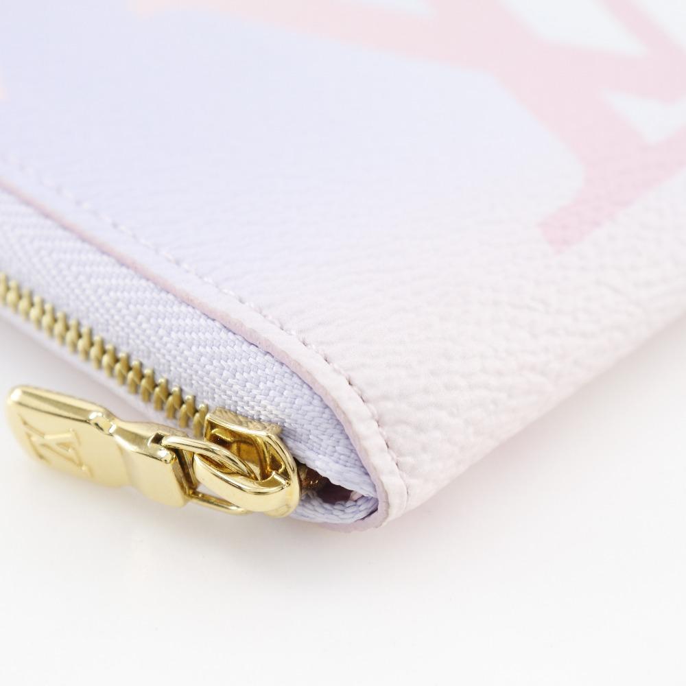 Louis Vuitton Spring In the City Coin Purse M81388 Monogram Sunrise Pastel Zippy Coin Perth Purple Monogram Canvas Women Used