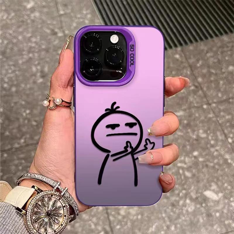 Silver Personalized Middle Finger for Apple 11-16e, Creative Case for 14/13/12, Fits XR Small.