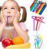 Disposable Color Elbow Plastic Straws 100pcs Flexible Bendable Juice Drink Milk Tea Straws