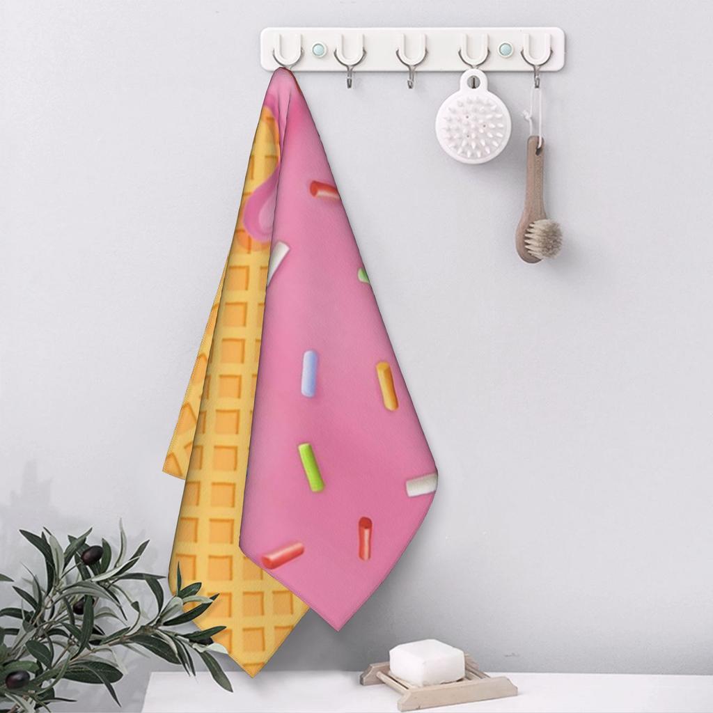 Glace à la Fraise Serviette Douce pour le Visage Séchage Rapide Serviettes de Bain Piscine Coton Absorbante Rapide