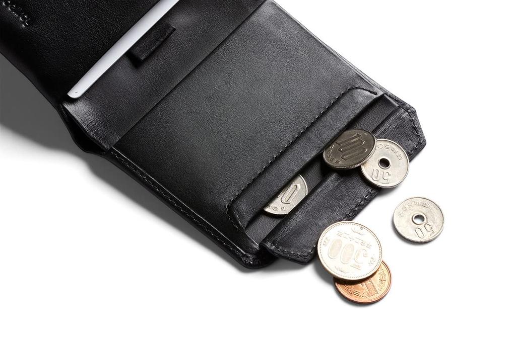 Bellroy Coin Wallet (Holds Approximately 8 Cards and Unfolded Bills, Magnetic Coin Pocket) (Black - RFID)