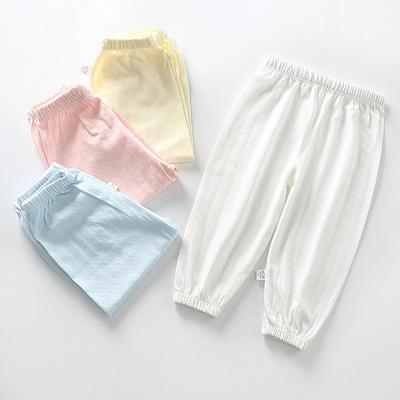 Primavera y verano Pantalones antimosquitos para niños de 1 a 6 años Pantalones con aire acondicionado Pijamas Bloomers para niños y niñas Pantalones finos de algodón de bambú para bebés